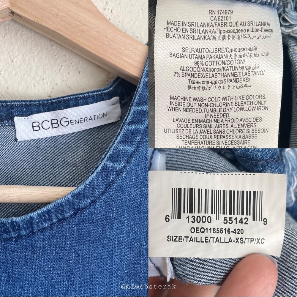 BCBG Frayed Edge Denim Tank Top - Picture 8 of 8